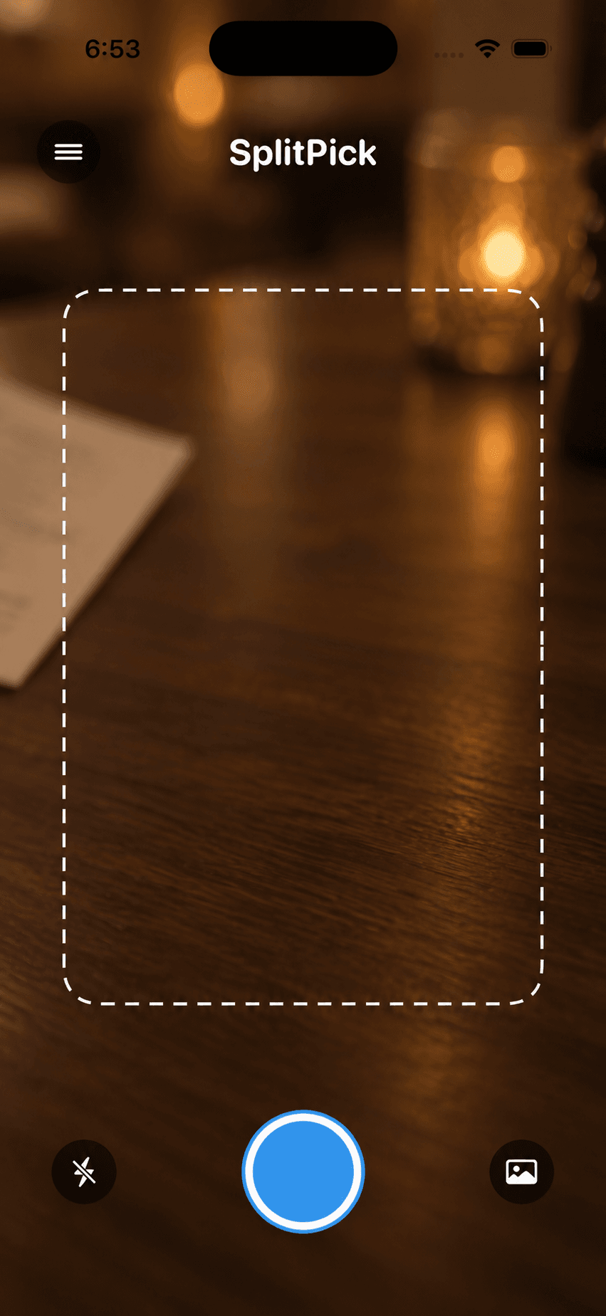 SplitPick — scan a receipt screen